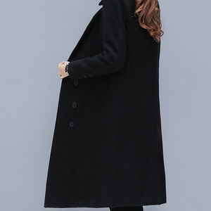 2025 moda elegante mujer Lana doble botonadura terciopelo <span class=keywords><strong>abrigo</strong></span> invierno lana <span class=keywords><strong>abrigo</strong></span> - Product Image 4