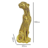 Sculpture de Léopard en Résine Grandeur Nature Moderne pour Décoration de Bureau, Cadeau Commercial, Couleur Personnalisée en Fibre de Verre