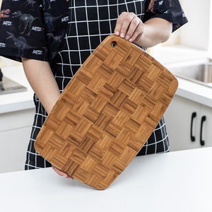 Wanuocraft rắn dày tre thớt thiết lập hình bầu dục trên bồn rửa cuối hạt gỗ thiết kế đẹp cắt khối - Product Image 6