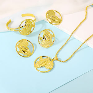 HanHan Jewelry 18K África Lvory Coast Map Baoule Jewelry Pendientes <span class=keywords><strong>de</strong></span> <span class=keywords><strong>oro</strong></span> Anillos africanos Bijoux Acier inoxydable Jewelry Set - Product Image 3