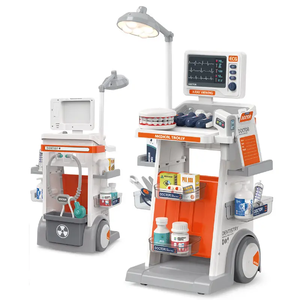 Ensemble de jouets de jeu de rôle médecin infirmière en plastique pour enfants comprenant des outils médicaux et des chariots à main avec idée cadeau dents - Product Image 3