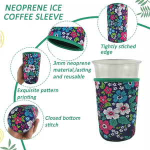 Capa de Copo de Café Moderna Reutilizável em Neoprene Isolante Personalizada com Logo Impressa para Bebidas Quentes/Frias - Product Image 5