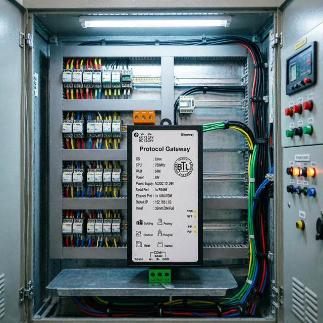 Industrial Protocol Gateway Modbus RTU to BACnet MSTP/IP & OPC UA Inux Based PLC, DDC, UPS Integration for Factory Automation