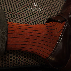 Chaussettes habillées d'été fines rayées 100 % coton respirantes et antibactériennes personnalisables pour hommes – Style classique et élégant pour le bureau - Product Image 3