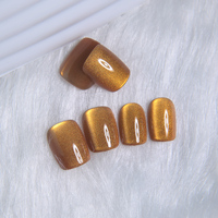 Faux ongles à presser en ABS de haute qualité, sur mesure, forme cercueil, effet œil de chat, pour salon de manucure