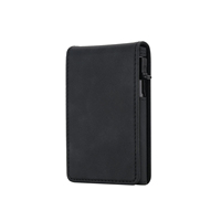 Porte-cartes magnétique professionnel haut de gamme, couleur unie, avec système pop-up, portefeuille en cuir fin, classique, rétro, portable, unisexe, organiseur de voyage