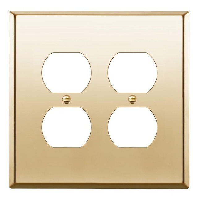 Retro Brass Panel Outlet Cover 2 Gang US Standard Antique Brass Socket Switches Cover Decorative Wall Plate Corrosion Resistant