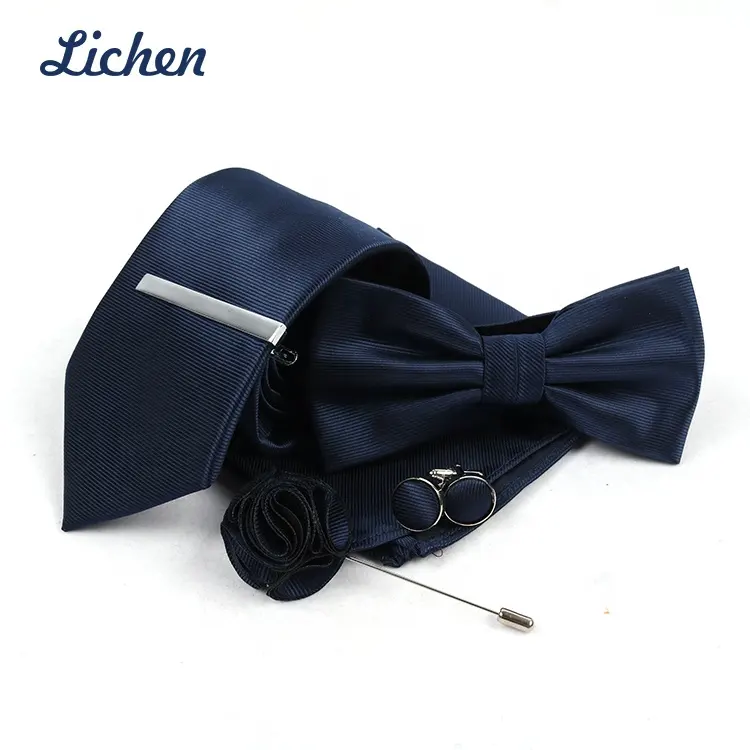 Men Necktie Set Pocket Square Cufflinks Tie Set Mens Suits for Party Wedding