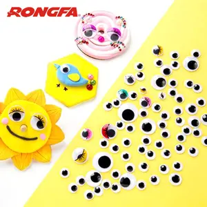 Colorful black and white wiggle eyes Plastic Craft Stickers Moving Safety plastic eyes Doll Eyes For Toy Accessories