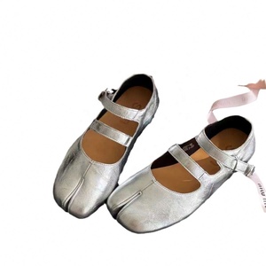 Ballerines Mary Jane pour femmes, bout carré, double bride, en cuir véritable, fermeture à boucle, couleur unie, décontractées, été automne - Product Image 4