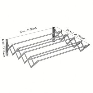 Séchoir mural rétractable et pliable pour vêtements, étendoir à linge pliant pour sécher les vêtements, vente en gros - Product Image 6