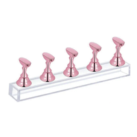 Présentoir en acrylique Portable de support d'embouts d'ongle magnétique professionnel avec l'aimant 5 pièces/ensemble embouts en plastique multicolores