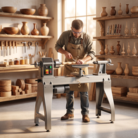 Tour à bois 900W, 300-3800 tr/min, vitesse variable, portée de tournage 310mm, pour la fabrication de coupes et d'articles sur mandrin en atelier