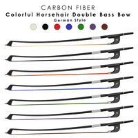 Archets de contrebasse multicolores en fibre de carbone avec crin de cheval véritable, grenouille en ébène, contrebasse verticale, Arcos, OEM personnalisé