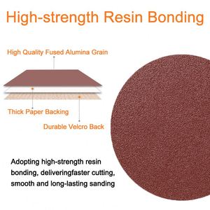 Disco <span class=keywords><strong>de</strong></span> lijado redondo, almohadilla <span class=keywords><strong>de</strong></span> papel abrasivo para <span class=keywords><strong>esmeril</strong></span>, óxido <span class=keywords><strong>de</strong></span> aluminio, gancho y bucle, buena calidad - Product Image 3