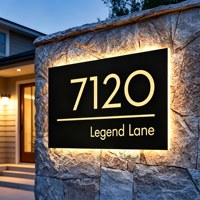 Plaque d'adresse LED personnalisée en gros, éclairée, pour l'extérieur, pour les développeurs immobiliers, les hôtels et les projets d'appartements