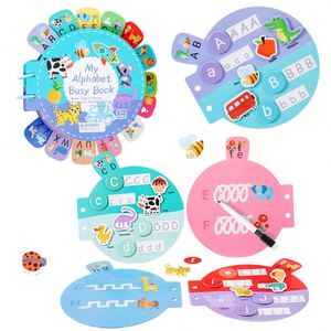 X515 Livre d'activités éducatif pour enfants, jeu de lettres anglaises, jouet d'apprentissage pour enfants, jouet d'entraînement au contrôle du stylo, livre silencieux - Product Image 1