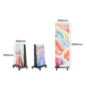 จอแสดงผล LED แบบตั้งพื้นสำหรับโปสเตอร์ดิจิทัล P1.86 โครงอะลูมิเนียม สำหรับโฆษณาในร่ม พร้อมระบบสัมผัสและล้อเลื่อน - Product Image 5