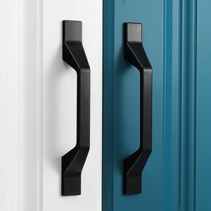 Matte Black Aluminum Alloy Cabinet Pulls Handles Modern Design Durable Easy Installation Antirust Eco-Friendly Bedroom Kitchen - Product Image 2