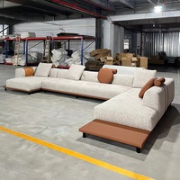 Grand canapé sectionnel pour salon, ensemble de canapés sectionnels modernes en tissu, comprenant une chaise longue et un canapé d'angle