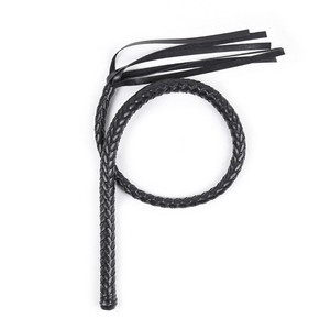 Vente en gros d'usine de jouets sexuels SM, fouets en cuir tressé faits à la main, fouets à crins, pointeurs, fouets en cuir entièrement noirs, fouets longs, pour adultes - Product Image 3