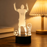 Cadeau pour fans de football Messi Ronaldo 7/16 couleurs 3D acrylique LED modèle veilleuse