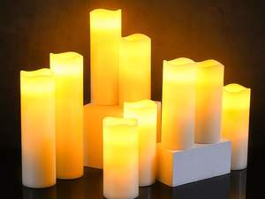 Bougies sans flamme à piles avec minuterie et télécommande, en plexiglas, LED, pilier réaliste avec mèche mobile, promotion spéciale pour la maison et Noël - Product Image 6