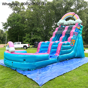 Tobogán de agua inflable de mármol Luau de verano de 15 pies, piscina gigante para salpicaduras de agua en el patio trasero para escuela y centro comercial, actividades al aire libre - Product Image 2