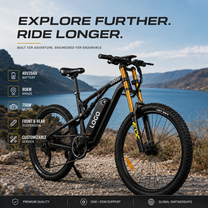 Vélo électrique 27,5 pouces, batterie 48V 20Ah, 750W haute vitesse, autonomie 80 km, cadre en aluminium, logo personnalisé, vente en gros - Product Image 1