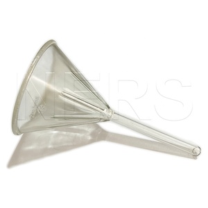 Funil canelado de borosilicato transparente com haste curta de ângulo de 60 graus NERS - Product Image 1