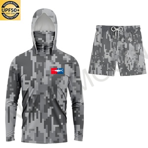Mens Quick Dry Camo Fishing Hoodie Custom UPF50+ AntiUV Long Sleeve Shirt Outdoor Gear - Product Image 1