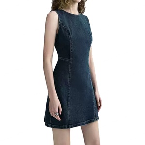 Vestido de Mezclilla de Verano al por Mayor, Nuevo y a la Moda, para Mujer, Sin Mangas, Corte Ajustado, Estilo Vintage - Product Image 1