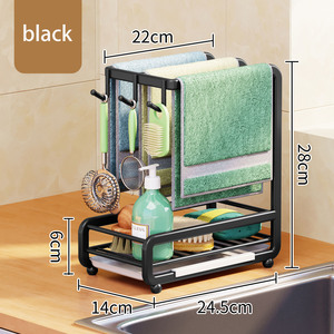 Encimera de Metal para <span class=keywords><strong>cocina</strong></span>, fregadero, trapo, paños de <span class=keywords><strong>cocina</strong></span>, soporte para colgar en la <span class=keywords><strong>pared</strong></span>, esponja, <span class=keywords><strong>accesorios</strong></span> de <span class=keywords><strong>cocina</strong></span>, cepillo de limpieza, estante organizador - Product Image 5