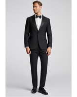 Costume de smoking noir sur mesure de qualité supérieure pour homme, en tissu de laine respirant, avec pantalon à braguette zippée, grandes tailles, pour marié