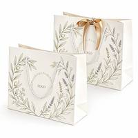 Sac en papier de luxe fait main avec logo estampé à chaud en feuille d'or et corde en coton, petit sac cadeau personnalisé pour rouges à lèvres, vente en gros