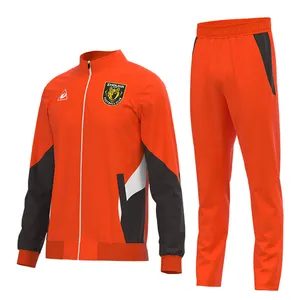 Kualitas tinggi grosir pakaian olahraga lengan panjang jaket sepak bola Set seragam desain tren personalisasi Jersey sepak bola Tracksuit