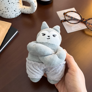Pendentif en peluche <span class=keywords><strong>Corgi</strong></span> mignon et adorable, avec motif homme puissant câlinant un bras, porte-clés, jouet en peluche, <span class=keywords><strong>cadeau</strong></span>, vente en gros - Product Image 6
