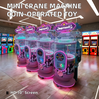Machine de jeu de société mini-grue à monnayeur, modèle de distributeur de balles Gacha, jouet de boxe, cadeau d'amusement en plastique durable, version anglaise