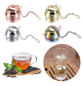 ESTICK Mini Tea Infuser Ball Wholesale Polished <strong>Brass</strong> Tea Strainer Ceramic Lid for Everyday Use for Glass <strong>Kettle</strong> Tea <strong>Kettles</strong>