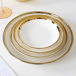 Piatto in Ceramica Placcato <span class=keywords><strong>Oro</strong></span> per Esportazione, per Ristoranti Occidentali, per Bistecche/Insalate/Frutta, Piatto Piatto/Raso, Adatto al Microonde - Product Image 3