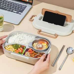 Boîtes à lunch écologiques de nouvelle conception pour emporter, en acier inoxydable 304, pour emballer les aliments, boîte à lunch pour préserver la fraîcheur - Product Image 3
