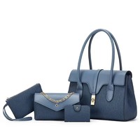 Ensemble de sacs 4 en 1 de luxe pour femmes, en cuir PU à rayures verticales, avec logo personnalisé, design de créateur, sac à main de luxe