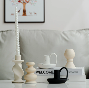 Nordic Style Ceramic Candlestick <b>Candle</b> <b>Dinner</b> Props Romantic Candlestick Home Tabletop Decoration Pieces - Product Image 5
