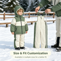 Ensemble de Combinaison de Ski pour Enfants Personnalisé en Gros, Deux Pièces, Veste et Pantalon de Ski pour Enfants, Logo OEM ODM, Vêtements d'Hiver Imperméables et Chauds
