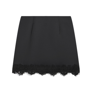 Shorts-<span class=keywords><strong>jupe</strong></span> décontractés noirs à fermeture éclair et dentelle pour femme – Idéal pour l'été - Product Image 2