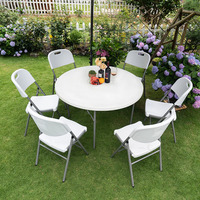 Tables pliantes en plastique robustes, imperméables, empilables, portables, pour l'extérieur, 60 pouces, pour les écoles, les hôtels, les salles de réception, les mariages