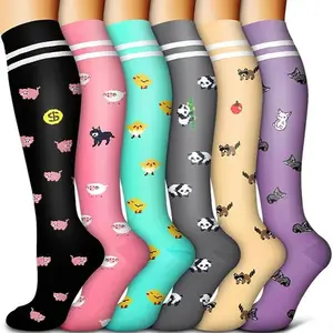 KTS5 Custom Sports Men's Compression Socks Colorful Women Medical Nurse Knee High Compression Socks