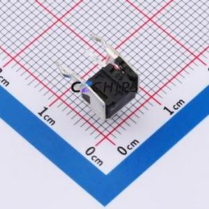TS6675ZJ 022 Tactile Switch Bent Lead Through Hole-4P,7.3x6.1mm Single Pole Single Throw Round Button 2.5N Right Angle Insert - Product Image 2