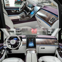 Ensemble de modification intérieure de voiture d'affaires Vito W447 Mise à niveau de la console centrale en cuir Huangting No.1 avec style de design floral