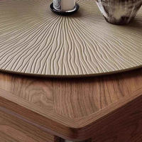 Table basse rectangulaire en bois de style Japandi pour salon et maison
